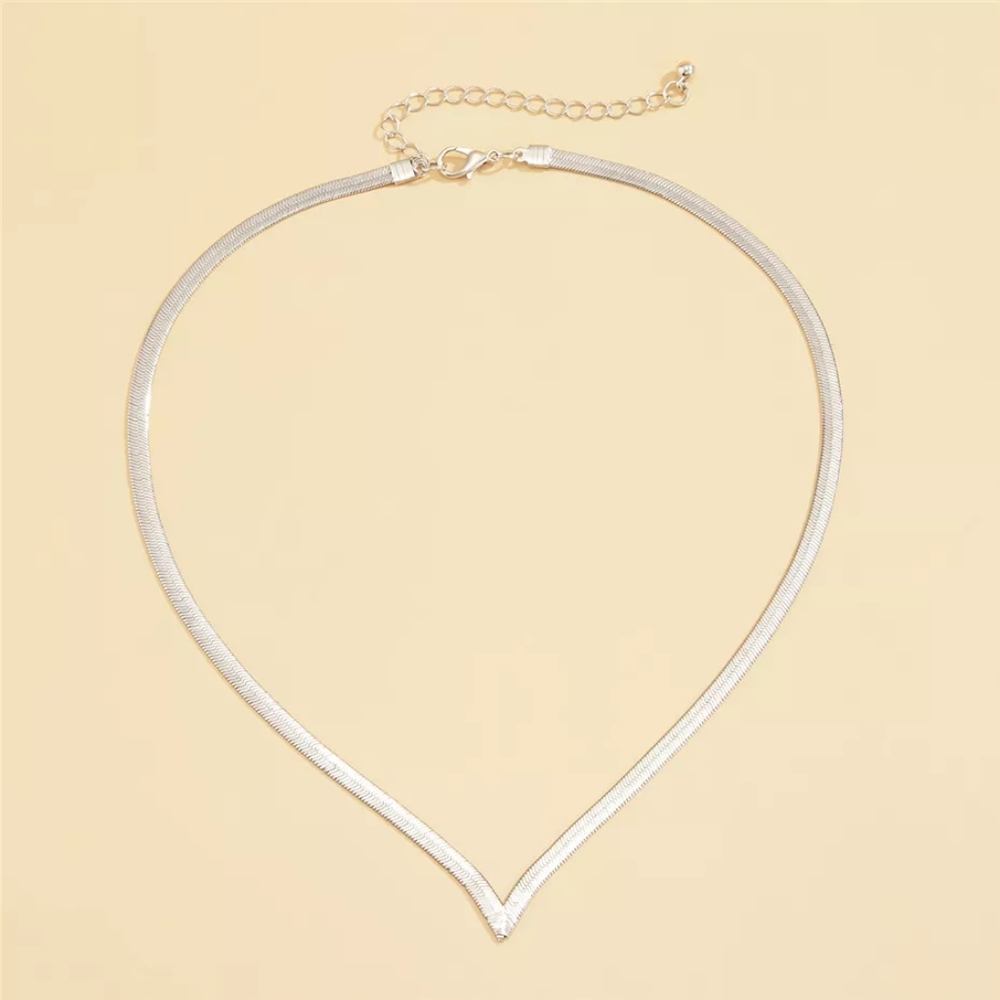 Flat Blade Snake Link Chain silver Necklace - Picture 2 of 5